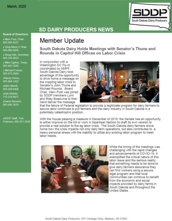 SDDP Member Newsletter March 2020