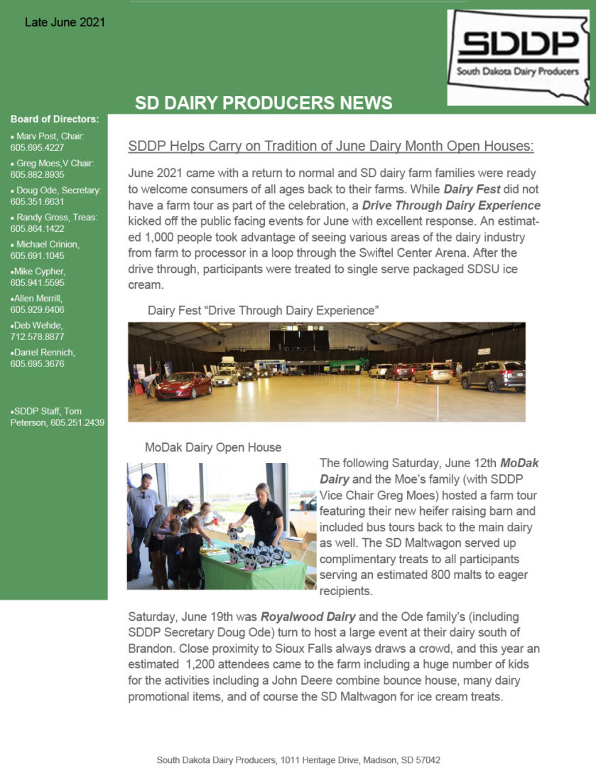 SDDP Member Newsletter Late June 2021