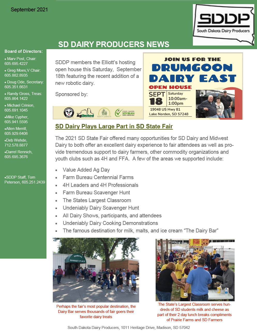 SDDP Member Newsletter September 2021