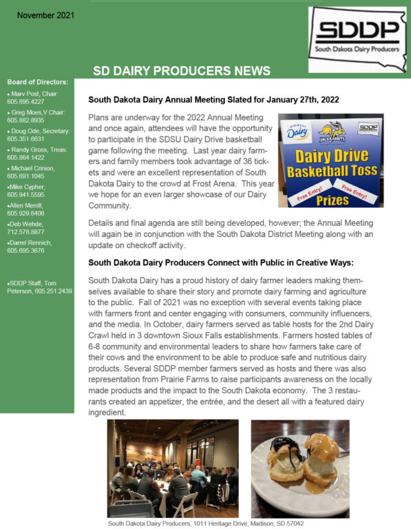 SDDP Member Newsletter November 2021