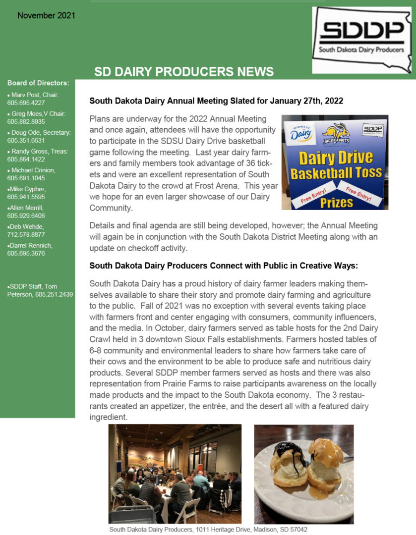 SDDP Member Newsletter November 2021