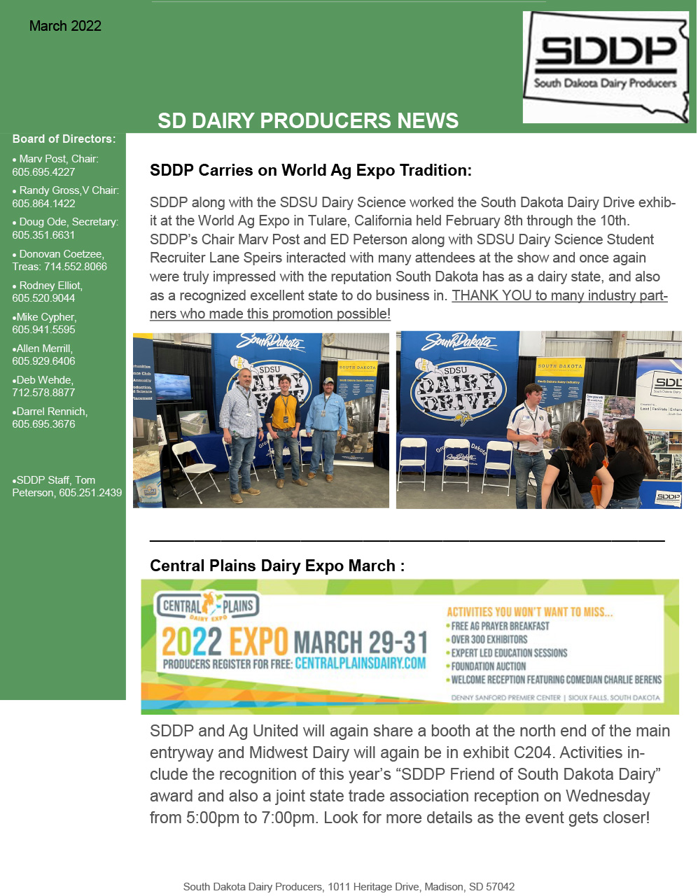 SDDP Member Newsletter March 2022